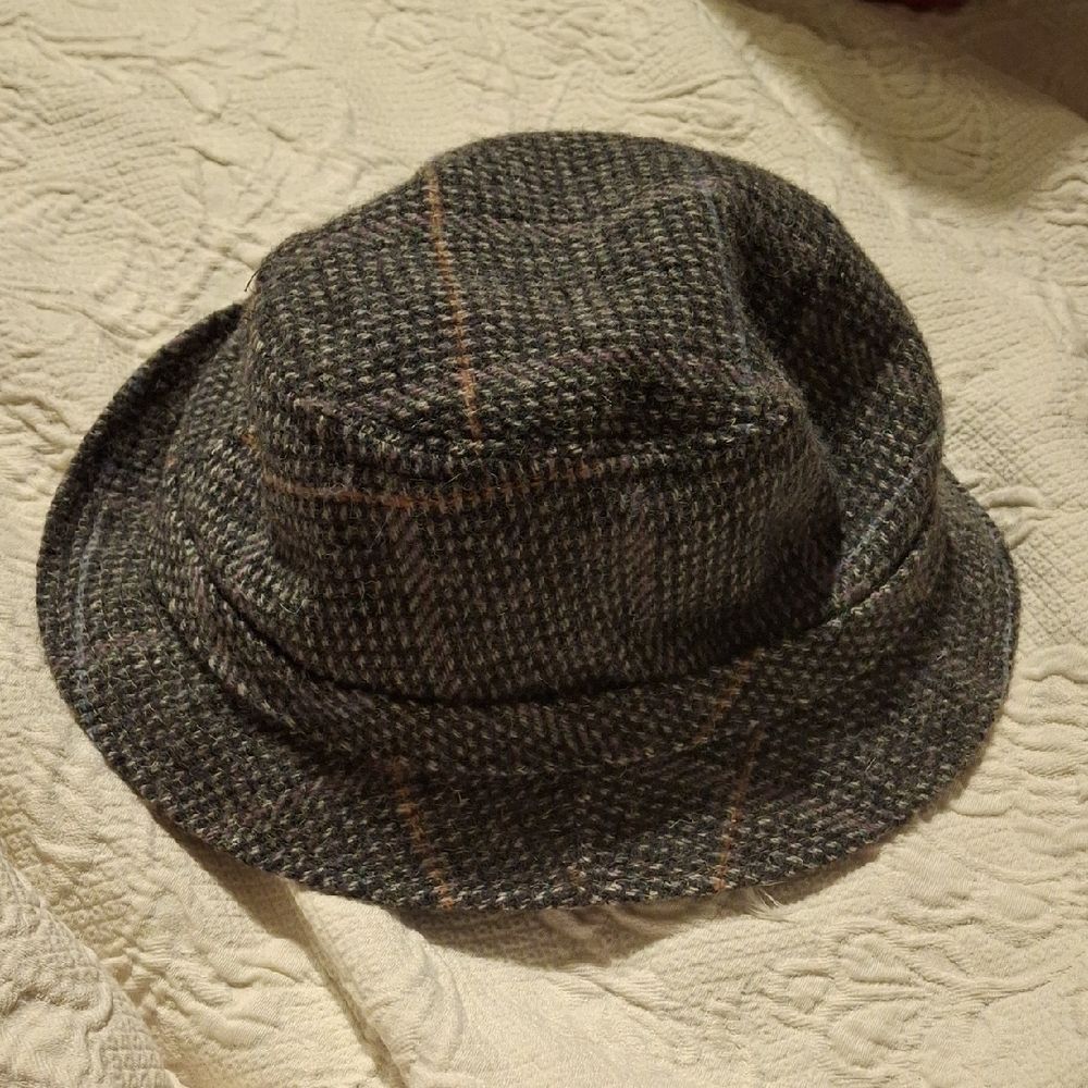 Men's Gray Tweed Fedora Hat